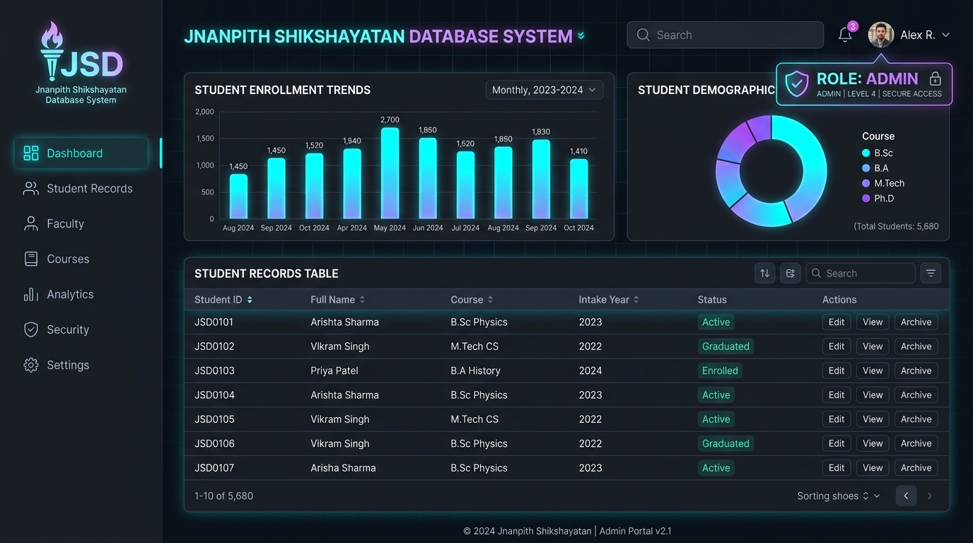 Jnanpith Shikshayatan Database Management System Interface